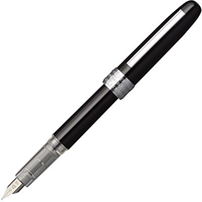 Platingum Plaisir - Pluma estilográfica, punta media, color negro 1