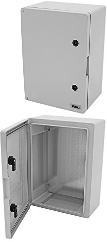 Schaltschrank IP65 Industriegehäuse 400 x 500 x 245 mm verzinkter Montageplatte Verriegelung Tür mit umlaufender Dichtung Gehäuse Leergehäuse ABS Kunststoff leer Schrank ARLI 40 x 50 x 24,5 cm