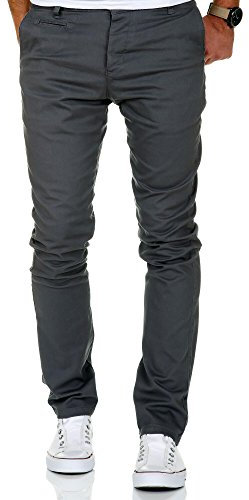 Amaci&Sons Herren Slim Fit Stretch Chino Hose Jeans 7100 Anthrazit W32/L32