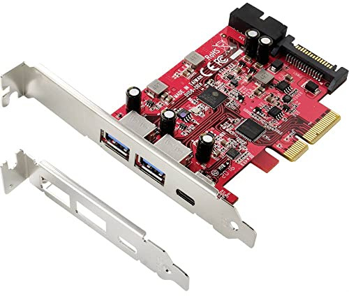 Renkforce 1+4 Port USB 3.2 Gen 2 Controllerkarte USB-A (USB 3.2 Gen 2) PCIe x4