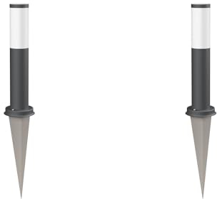 ledscom.de 2 Stück Wegelicht/Pollerleuchte/Gartenleuchte PORU mit Erdspieß für außen, IP44, 39cm, anthrazit, 1 x E27 max. 60W
