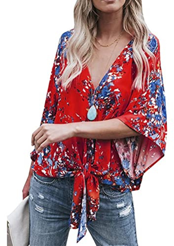 Onsoyours Femme Tee Shirt Été Oversize Manche Chauve Souris Mode Lose Tunique Blouse Décontractée Chemise Hauts