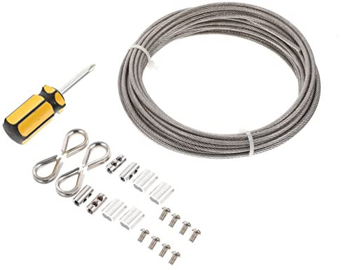 Yardwe Cable Acero Inoxidable Manguito Engarce Kit Jardin Montaje Fácil Exterior Resistente