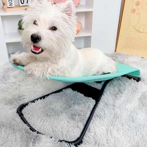 Lettino per Cani Pieghevole, Sedia a Dondolo per Animali Domestici con Rete Traspirante, Letti a Dondolo per Cani Portatili, Lettino per Amaca per Cuccioli di Cani di Piccola Taglia,Verde