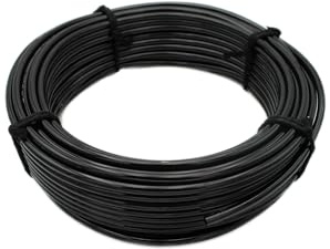 CNCTEC 6 mm pneumatisk polyuretan tryckluftsslang 5 meter, 25 meter, 100 meter (6 x 4 mm - 50 meter, svart)