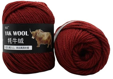 Ovillo de lana de yak de 100 g, 3 unidades, lana avanzada, suave, cálida, agradable a la piel, natural, para tejer a mano, bufandas, sombreros, abrigos, bolsas, calcetines (25)