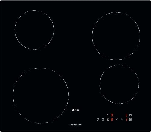 AEG 3000 Series Induction Full Hob, IBX64200CB, 4 Cooking Zones, 49cm, Touch Control, Precise Heat Control, Booster Function, Key Lock, Black