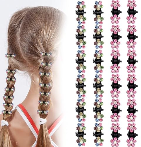 PLABBDPL pinzas para el cabello con diamantes imitación,24 piezas mini pinzas para el cabello,pinza para el cabello de cristal,accesorios para el cabello,tocado para mujeres y niñas, B