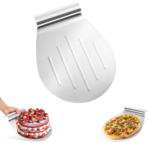 Levantador de Tartas, Servidor de Tartas de Acero Inoxidable Resistente Levantador De Tartas Con EmpuñAdura Empotrada, Ideal Como Base Para Tartas Cuchara Para Tartas 28x26 Cm，Ayudante Para La