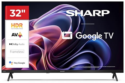 Sharp 32HF2365E - GOOGLE TV, 32 HD, FRAMELESS,60Hz, Bluetooth, Sonido 2x3W, HDMIx3,USBx2, Colore nero