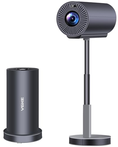 VGKE Mini Projector Portable 4K Support, Autofocus/Keystone Correction 15000 Lumens Projector Full HD with 90° Rotatable Telescopic Stand, WiFi6 Bluetooth Smart Projectors for Home/Outdoor/Phone