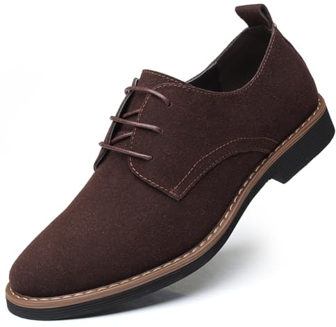 Mens Suede Shoes Dress Oxfords Shoes Lace Up Classic Derbys Brogues Wedding Shoes