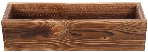 Operitacx Wooden Garden Troughs Window Flower Boxes Made of Wood Planter with Practical Features Brown Rectangular Wooden Flower Pot and Plants for Outdoor Garden Decoration with Beautiful