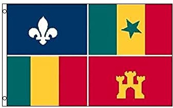 BANDIERA LOUISIANA CREOLO 150x90cm - BANDIERA STATO AMERICANO – USA - STATI UNITI 90 x 150 cm - AZ FLAG