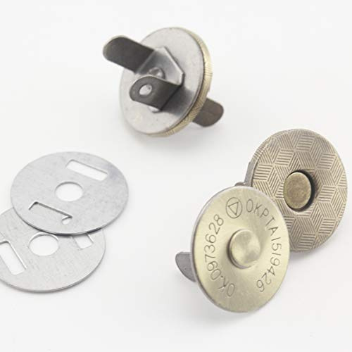 Lot de 20 boutons pression magnétiques anti-bronze, fins de 10 mm, pour sac à main, sac à main, lot de 20 F44