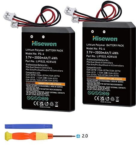 Hisewen PS4 Controller Battery Replacement for Sony Playstation 4 Dualshock 4 V1 V2 Controller CUH-ZCT2 CUH-ZCT2E CUH-ZCT1E CUH-ZCT1U