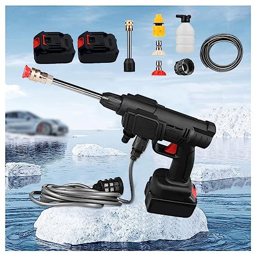 Idropulitrice A Batteria Portatile, Alta Potenza 600w,Due Batterie 24v1500mah Ugello Ad Alta Pressione, Ugello Multiuso Lavapavimenti Esterni, Per La Pulizia Delle Finestre