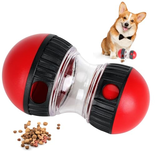 FIHODONE Juguete para perros Rolling Feeder, pelota de comida inteligente para perros, mejora la digestión, juguete para perros de alimentación lenta
