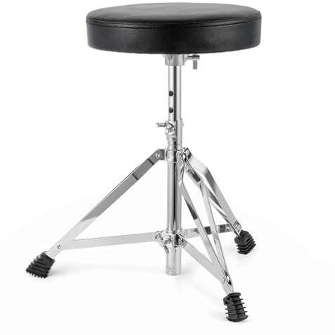 CROWNSHOP Drum Stool Adjustable Piano Stool Folding Throne Chair with Padded Seat for Drums with Music Guitar Keyboard Stool Throne Piano Chair Padded Seat Piano Chair (Silver(40-50) x27.5cm)