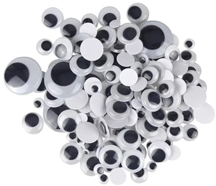 MERRYHAPY 200 Pezzi Occhi Mobili Autoadesivi in Plastica Rotondi per Bambole e Progetti di Scrapbooking Fai da Te Colla Ecologica per Artigianato