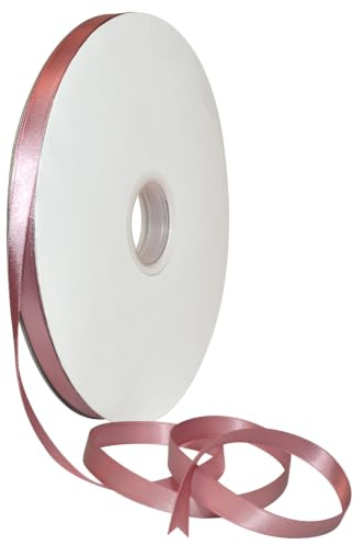 Morex Ribbon Double Face Satin Ribbon 3/8 X 100 YD Rosy Mauve Ribbon for Gift Wrapping, Birthday Gift Cards, Satin Dress for Women, Silk Ribbons for Crafts, Wedding Gifts for Couple
