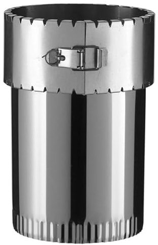 POUJOULAT Raccord Émaillé sur Tubage Flexible Diam.130, Fusée, Métrique Conique, 130mm, Argenté