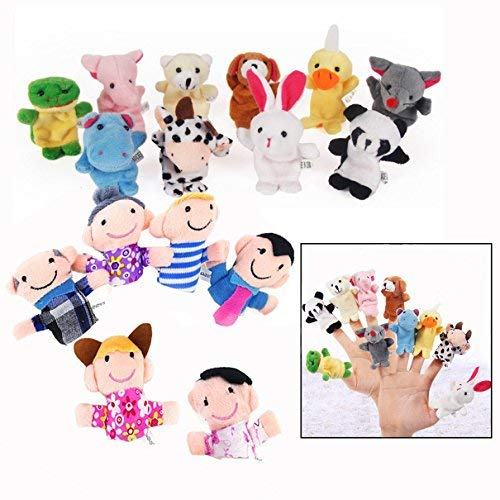 Binnan 16 Stücke Fingerpuppen Set,Weiche Pädagogische Spielzeuge Handpuppe Set für Baby und Kleinkinder