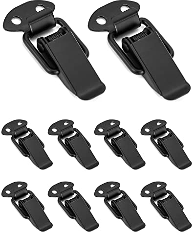 QWORK 10 Pièces Loquet à Ressort Bascule Acier Inoxydable, fermeture à levier, Loquet à Bascule,fermoir, pour coffre à outils boîte de rangement tiroir coffre