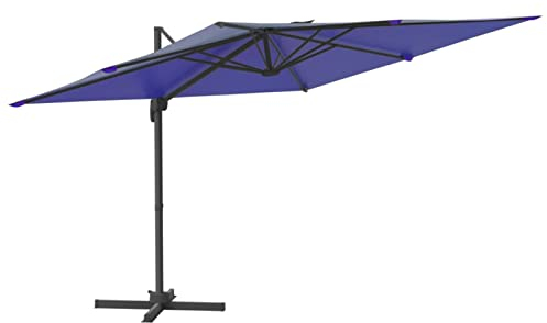 Camerina Ampelschirm mit Aluminium-Mast Windsicherung Ampelschirm Sonnenschirme FüR Terrasse Garten Sonnenschirm Azurblau 400x300 cm