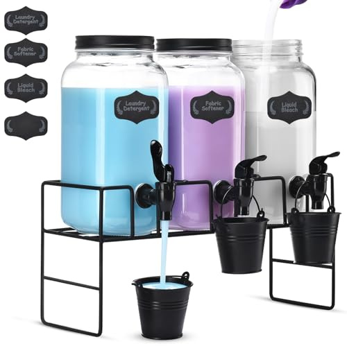 GADFISH Liquid Laundry Detergent Dispenser 2.2L Clear Glass Jar Fragrance Free Capacity 2.2L Heavy Duty Soft on Fabrics