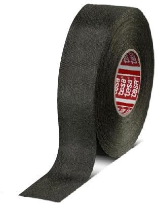 Tesa 51036 - Nastro adesivo in Tessuto PET per Cablaggi, Protezione all’Abrasione, Alte Temperature, Massima Flessibilità, Senza Solventi, Perfetto per Applicazioni Motore (25 mm x 25 m)