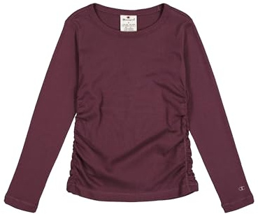 Champion Legacy Emotional Dance G (405021) - Camiseta de manga larga con cuello redondo LS de canalé 1x1 de algodón suave (190 g), berenjena oscuro (PPE), 3-4 años (XXS) Niña FW24