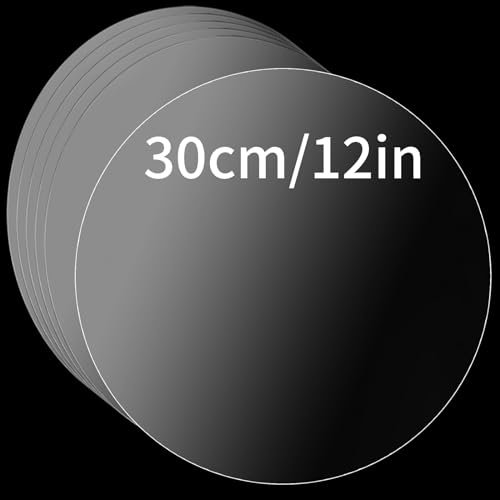 MAHIONG 6 PCS 12 Inch 30cm Clear Round Acrylic Sheet, 1.8mm Thick Acrylic Discs with Protective Film, Transparent Circle Blanks Board for Picture Frames, Palettes, Cake DIY Crafts Display