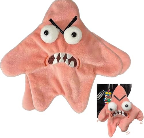 VSFJZJKJ Angry Starfish Toys, Dancing Stars Plush Starfish Plush Move Toys, Backpack Pendants and Key Chains, Perfect Halloween Funny Gifts