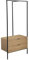 trendteam smart living - Jody - Garderobenständer mit 2 praktischen Schubladen - Eiche/Schwarz - Kompakter Kleiderständer - (BxHxT) 85 x 190 x 47 cm - Freistehende Garderobe mit Metallgestell