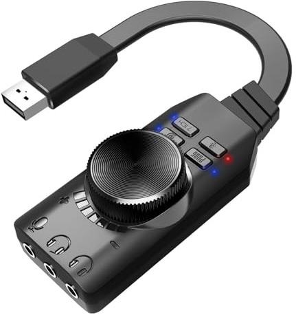 Scheda audio USB - 7.1 Virtuale Surround Audio per PC con Controllo Del Volume | Scheda Audio Universale, Interfaccia Audio USB senza Laptop, Desktop, Driver PC