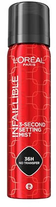 L'Oréal Paris Infaillible 3 secondes Setting Mist - Spray de réglage - Transfert résistant en 3 secondes - Pour un maquillage qui dure jusqu'à 36 heures - 75 ml