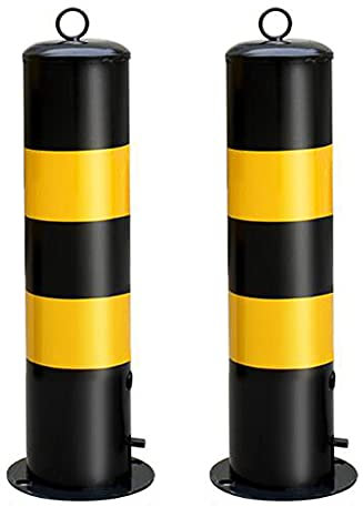 Parkeringspollare svarta, parkeringsbommar med nedgrävd bas, för säker parkeringskörfält, enkel installation