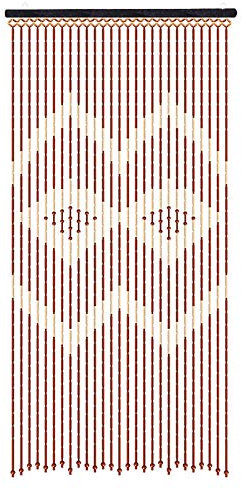 Cortina de bambú para puerta de diseño vintage, 27 hebras, madera, bambú, poliéster, 0,9 x 1,75 m, para salón, balcón, cafetería, rústico, decoración de Boho