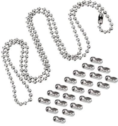 NUOBESTY 1 Juego Cadena de Esferas Inoxidable de Metros con Conectores para Joyería Diy Etiquetas Colgantes y Proyectos de Manualidades
