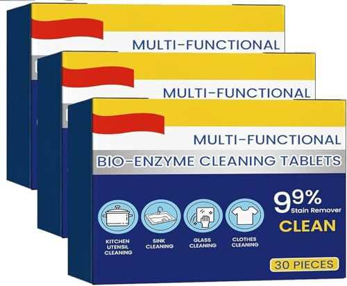 Tabletas multifuncionales de limpieza bio-enzimáticas, lavado activo de enzimas biológicas, potentes tabletas para eliminar manchas, pastillas de limpieza para el hogar (3)