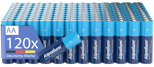 AA Batterien R6 Mignon 120er Pack Zink-Kohle Lange Lagerfähigkeit Cadmium- & quecksilberfrei umweltfreundlich verpackt Vorratspack Alpalium