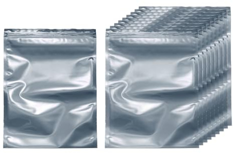 sourcing map 50pcs Antistatic Bags 6.3 x 9.4 (16x24cm) Double-Layer Anti Static Resealable ESD Shielding Bag for GPU Hard Drive HDD SSD LED Lights Electronic Device