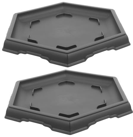 Artibetter Bandejas Hexagonales para Macetas de Plantas Interiores y Exteriores, 2 Piezas Grandes, Bandejas de Plástico Duraderas Antidesgaste, Platillos para Bonsáis y Control de Agua