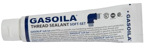 Gasoila Soft-Set Pipe Thread Sealant – Non-Hardening Paste for Metal & Plastic, 2 oz Tube – Reliable Leak Prevention, Drip-Resistant, Temp Range -100 to 600°F, Made in USA