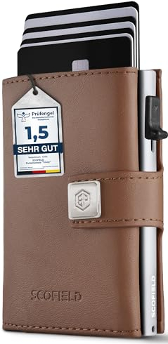 SF SCOFIELD Geldbörse Herren mit Münzfach | Portmonee Herren Klein 9-11 Karten | Geldbeutel RFID Schutz | Portemonnaie | Wallets for Men | Smart Wallet | Kreditkartenetui | Slim Wallet | Kartenetui