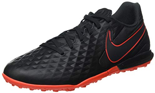 Nike Unisex Legend 8 Academy TF Football Shoe, Black/Dark Smoke Grey-Chile Red-Chile Red, 36 EU