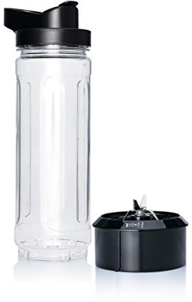 Wilfa XPLODE 2GO Trinkflasche für Mixer - Fassungsvermögen von 0,6 Liter, für alle XPLODE-Mixer, rostfreier Stahl, spülmaschinengeeignet, zusätzlicher Deckel, schwarz