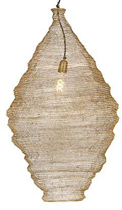 Qazqa Oriental Lámpara colgante oriental oro 90 cm - NIDUM Acero Alargada Adecuado para LED Max. 1 x 40 Watt