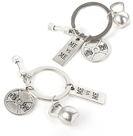 Dafuhao Portachiavi Coppia Personalizzato Ciondolo per Lui e Lei - Regalo Fitness per Fidanzato, Fidanzata, Moglie, Marito